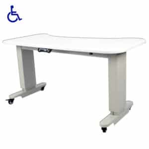 Mesa Luxvision estatica para equipo de Oftalmologia en angulo para 2-3 equipos con interconeccion electrica-0