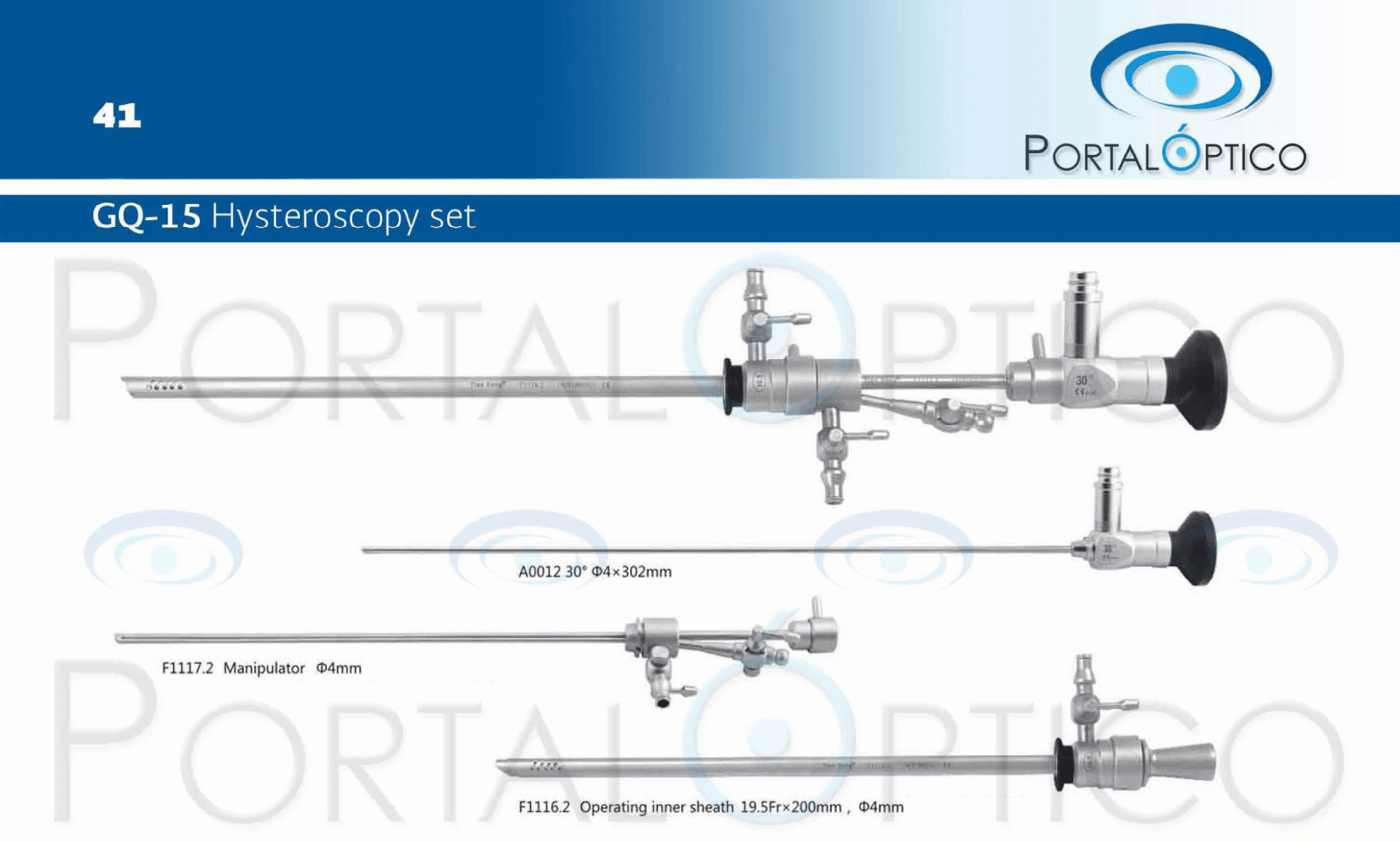 Set de Histeroscopio con lente de 4mm camisa quirurgica externa e interna irrigacion continua con set de instrumentos y llaves-0