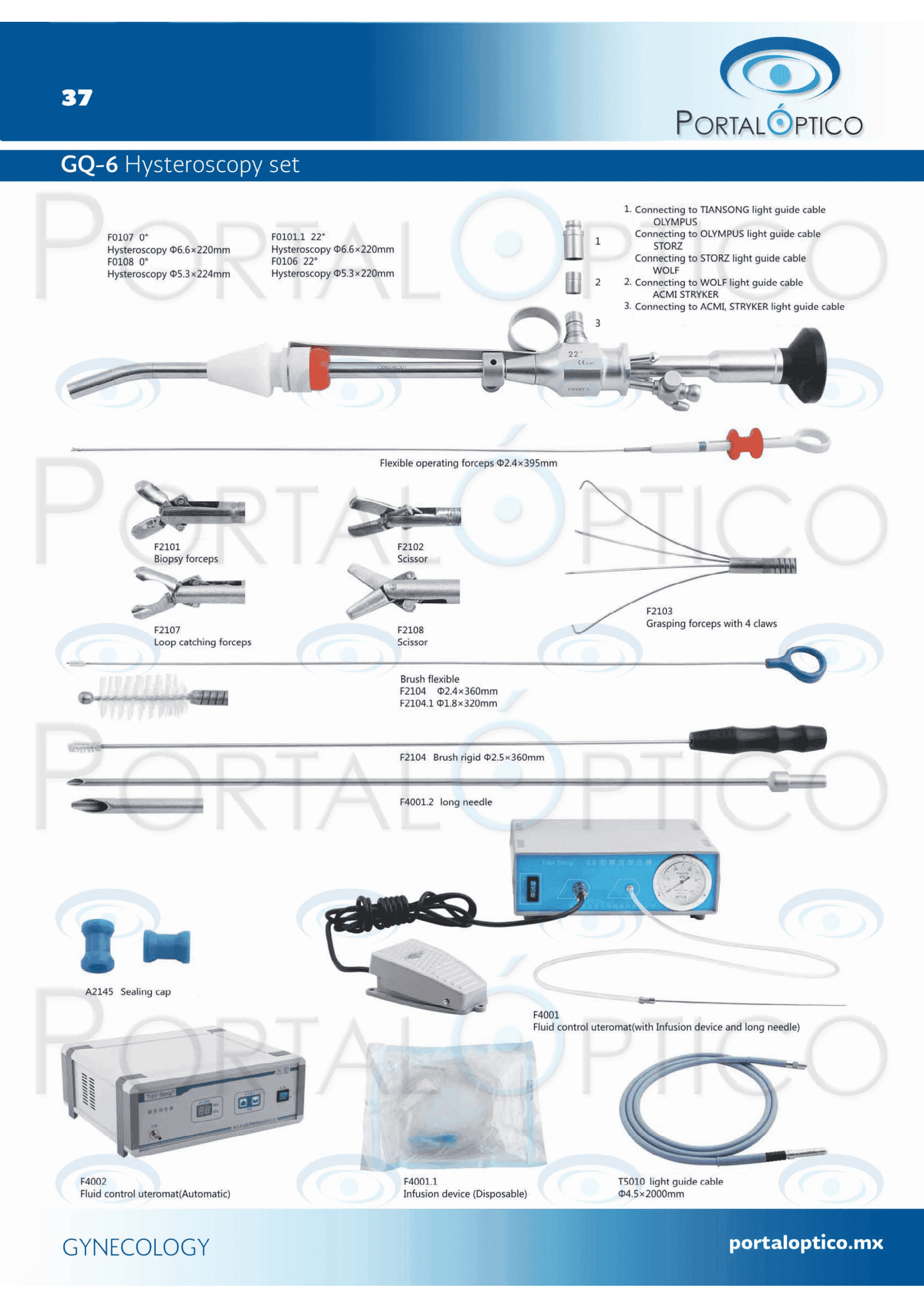 set de Histeroscopia de 6.6 mm de diametro y 220mm de longitud ligeramente angulado con canal de trabajo y set de instrumentos y accesorios como se muestran en la imagen 1 set de Histeroscopia de 6.6 mm de diametro y 220mm de longitud ligeramente angulado con canal de trabajo y set de instrumentos y accesorios como se muestran en la imagen-0