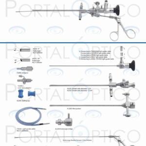 NP-2 Set de cistoscopio pediatrico con camisa elemento deflector pinzas telescopios 30 y 0 grados x 2.7 mm etc.-0