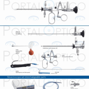 DQ-9 Set de Resectoscopio pediatrico con elemento de trabajo camisas cable de fibra optica asas unidad electro quirurgica y telescopio 0 Grados 2.7mm-0