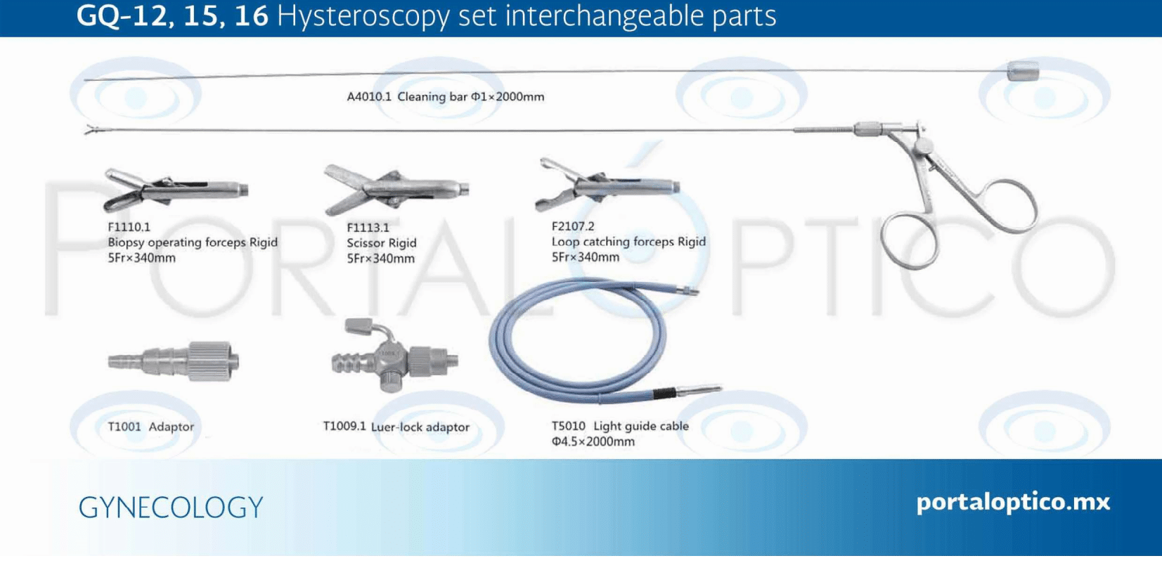 Set de Histeroscopio Veterinario tipo diagnostica y quirúrgica ultra delgado con canal de instrumentos con Óptica de 2.9 mm, con camisa e instrumentos ideal para Inseminación -3457