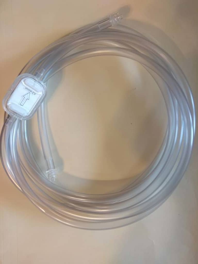 Manguera para insuflación de CO² con filtro 1 Set de manguera para insuflación de CO² con filtro incluido de 2 micrones , paquete con 1 pieza, conectores luer look ambos lados-0